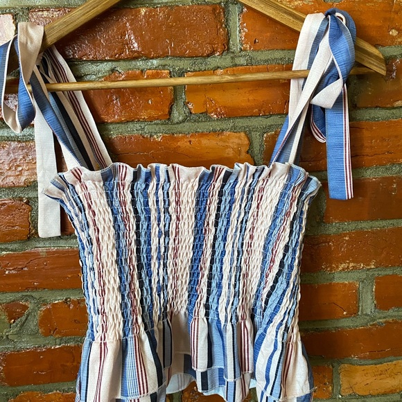 Striped Tank Top With Ribbons - Picture 1 of 3